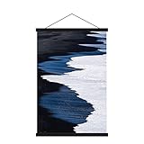 Sanauto B0 Posterleiste Posterschiene Posterleisten 120CM, Magnet Magnetische Holz Poster Aufhänger Halter Rahmen Leisten Bilder Bild Bilderleiste Bilderrahmen 120x80 120x90 120x60(120cm, Schwarz)