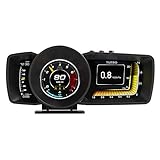 Honeyhouse OBD GPS Smart Gauge, Auto HUD Display OBD2 + GPS HUD Display Head up Display, Auto-Drehzahlmesser MPH, Überdrehzahlwarnung, Kilometerstandmessung, Motordrehzahl, Wassertemp