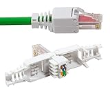 odedo 4er Pack Crimpstecker werkzeugfrei CAT 6 UTP RJ45 Netzwerkstecker Steckverbinder Crimp Stecker für Patchkabel, Verlegekabel bis 6.3mm AWG 23-26 werkzeugfreie Montage mit vergoldeten Kontak