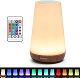 Auxmir LED Nachttischlampe, Atmosphäre Tischlampe mit Warmweißem Licht, Dimmbar13 Farben und Farbwechsel, Berührungssensitives Nachtlicht für Schlafzimmer Wohnzimmer Dunkelb
