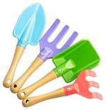 UPP Kinder Gartengeräte Set I Gartenspielzeug für Spielen an frischer Luft I Robustes Outdoor Spielzeug für Kinder ab 18 Monaten I Qualitäts-Sandspielzeug - DIN EN71 & CE Zertifikat [4er Set]