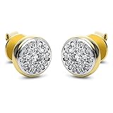 Ohrstecker Pavé aus 585 Gold/Weißgold D: 9,7 mm mit 56 Brillanten 0,58ct TW-SI