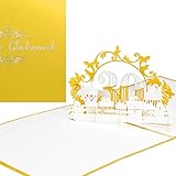 Pop Up Karte '30' in edlem Gold & Weiß - zum 30. Geburtstag & zur Perlenhochzeit - 3D Geburtstagskarte & Glückwunschkarte - als kleines Geschenk, Deko, Geschenkgutschein & Geschenkverpackung Jub