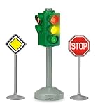 Dickie Toys City Light, batteriebetriebene Ampel mit zwei Verkehrszeichen, Ampel mit automatischem Lichtwechsel & Stoppfunktion, inkl. 2 Verkehrszeichen, 12 cm, inkl. Batterien, für Kinder ab 3 J