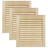 DecoMeister Lamellentür Holz Möbeltür Lamellentüren Kiefer Möbelfront unbehandeltes Kieferholz Schranktür Kleiderschrank offene Lamellen 394x435 cm 3-er Pack Massivholz natürliche Maserung