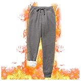 Thermohose Damen Winter Gefüttert Jogginghose Winter Fleecehose Warme Fleece Sport Hosen Haushose Mit Taschen Thermo Sporthose Freizeithose Yogahose Sw