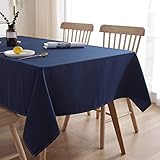 ENCOFT Tischdecke Rechteckige Abwaschbar Blau Polyester Tischtuch Wasserabweisend Geeignet für Home Küche Dekoration Verschiedene (Blau, 140 x 180 cm)