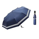 XJYJF Faltschirme Automatische Faltschirme for Sonnenregen UV-Schutz Großer Baldachin Ergonomischer Griff Auto Offene Reise Regenschirm ，Sonnenschutz (Color : Blue, Size : Free)