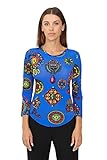Versace Jeans Couture Damen-T-Shirt Blau 71HAH216JS011 243, Kobalt., 34