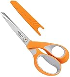 Fiskars Mehrzweckschere, Länge: 23 cm, Rostfreie Stahl-Klinge/Kunststoff-Griffe, Orange, RazorEdge, 1014578