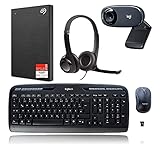 Seagate One Touch tragbare Externe Festplatte 1 TB, PC, Laptop & Mac + MK 330 Maus Tastatur Set + C310 Webcam + H390 H