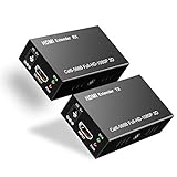 HDMI Extender Ethernet RJ45 1080P @ 60Hz,Mit Loop Out Option,über EIN Einzelnes Cat5e/Cat6/Cat7 Kabel Unkomprimierte Full HD Übertragung Bis zu 60 Meter (195 ft), EDID & POC (Sender und Empfänger)