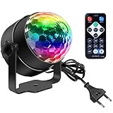 Discokugel, Disco Lights LED Party Lampe Musikgesteuert Disco Lichteffekte DJ Party lichter 360° Rotierende Ball Lights 3W RGB Bühnenlichter mit Fernbedienung für Home Geburtstag KTV W