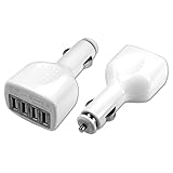 Trade-Shop Ersatz für 4fach USB Kfz-Adapter Samsung Galaxy S5 Duos LTE Xcover 4 550 Sony Xperia XA Ultra Universal Auto Mehrfachstecker Zigarettenanzünder Netzteil Ladeg