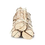 NaDeco Birkenstamm halbiert 35cm Lang 5-9cm Breit 5 Stück halbierter Birkenstamm Birkenstamm Deko Birkenstammholz halbiert Birkenstämme Deko Stamm Deko Holz Baumstamm halb