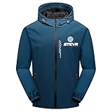 Woakzhe Herren Trainingsanzug ST-E.YR Wasserfeste Kapuze Jacke Casual Reißverschluss Strickjacke Hoodies (Blue,S)