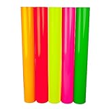 D003 Plotterfolien DIN A4 Neon Vinylfolie Oracal 6510 Fluorescent Cast Perfekt zum Plotten Bastelfolie Klebefolien selbstklebend (Neon Gelb 29, 1x DIN A4)