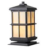 SDFDSSR 42 * 23cm Außenpfostenlaterne im chinesischen Stil einfache Tischlampe im Freien Garten Rasenzaun Stehlampe wasserdichte Säule Licht Ziegelsäulen Wegbeleuchtung