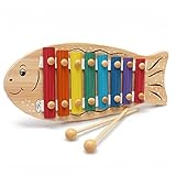 TOSSPER Pädagogische Hölzerne Musikinstrumente Baby-regenbogenfisch-geformtes Xylophon-sensorisches Hörgerät-Spielzeug Fü
