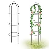 YAOBLUESEA Rankobelisk Spalier 190 x 40 x 40 cm Rankhilfe Rankgitter Beschichtetes Metall Garten Rose Decor Trellis für Kletterpflanzen, Kletterhilfe, Ballon, Rosen und Blumen (Grün)