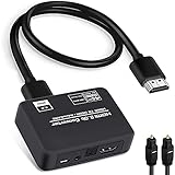 HDMI 2.0b Audio Extractor Splitter Konverter, HDMI zu HDMI + optisches SPDIF + 3,5 mm Stereo Analog Audio, HDMI Audio Embedded Inserter, geeignet für PS5, Xbox