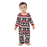 Hengyouhui Nachtwäsche Familie Streifen Weihnachten Schlafanzüge Lange Ärmel Tops + Hosen Sets Sleepwear Anzug Festliche Homew