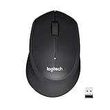 Logitech M330 SILENT PLUS Kabellose Maus, 2,4 GHz mit USB-Nano-Empfänger, 1000 DPI Optical Tracking, 2 Jahre Batterielaufzeit, Kompatibel mit PC, Mac, Laptop, Chromebook - Schw