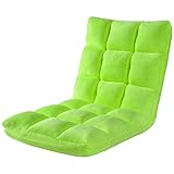zcyg Sitzsäck Sitzkissen BeanBag Sofa Rückenlehne Stuhl, Gepolsterte Sitzkissen mit 6 Verstellbarer Rückenlehne, Klapp Tatami faulen Sofa, Erkerfenster Stuhl (Color : Green)