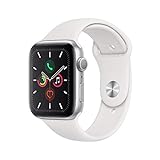 Apple Watch Series 5 (GPS, 44 mm) Aluminiumgehäuse Silber - Sportarmband Weiß