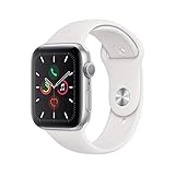 Apple Watch Series 5 (GPS, 44 mm) Aluminiumgehäuse Silber - Sportarmband Weiß