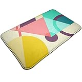 Unique Life Geometrische Fahrradkunst-Fußmatte, super weicher Teppich, rutschfest, kleine Bodenmatten für Schlafzimmer, Wohnzimmer, Kinderzimmer, Dekor (50 x 80 cm)