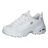 Skechers Sportschuhe für Damen D'Lites, Schnürschuh mit Memory-Schaum, Weiß (Weiß/Rosegold), 38 EU