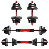 CCLIFE 2in1 Hanteln Set 2er Kurzhanteln Langhanteln verstellbar 20 30 40kg Hantelset professionell Dumbbell mit Verbindungsstahlrohr Gewichten-ZERRO