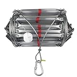 GAXQFEI Fluchtleitern Für 2-Stöckige Häuser Der Stahldraht-Notfall-Evakuierungsleiter Dient Zur Entweichen, Feuerfesten Aluminiumlegierungsseilleiter Für Den Schulgebrauch, Geschenk/Silber/25M/82.2F