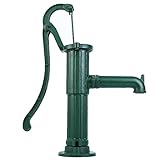 Youwise Schwengelpumpe Komplettset Dunkelgrün für 7 Meter Wassertiefe, Handpumpe Gusseisen, Handschwengelpumpe Nostalgie für Haus, Hof, Garten, B