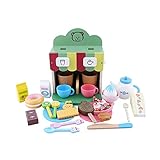 WULOVEMI Küchenspielzeug Set, Küchenutensilien, Spielzeug Küchenzubehör, Frühstück Kaffeemaschine Nachmittag Tee Küche Spielzeug Rollenspiele Kinder Pädagogische Spielzeug Mode (Farbe: Rosa)