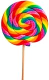 Lolly Maxi Spiral Lolly - Kiwi Geschmack - Grosser 125g Lutscher in coolen Regenbogenfarben - passend zu jedem Kindergeburtstag
