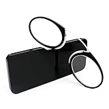 Unisex Lesegläser Kompakte Sehehilfe Mini Nose Clip Bügellose Lesebrille Rutschfest Lesehilfe- Immer griffbereit(Schwarz，+2.5)