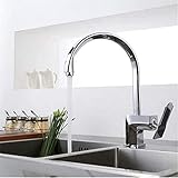 Messing Chrom Vintage Edelstahl Bad Küchenarmatur Wasserhahn 360 drehbare Küchenarmatur Einhand-W