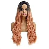 ZFLSGWZ Wig Welly Langes Haar Gelocktes Haar Cosplay Farbverlauf Farbe Weibliche Perücke Gelb R