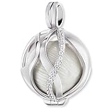 Engelsrufer - Kettenanhänger Paradise Damen aus 925 Sterlingsilber handgefertigt mit Klangkugel perlmutt weiß, Silber Kugelanhänger mit schimmernden Zirkonia Edelsteinen, nickelfreier Schutzeng