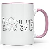 MANISMA Zahnarzt Praxis Tasse Spruch Zahnarzthelferin Geschenkidee (Pink)