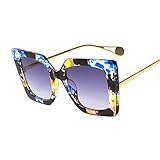 NXMRN Sonnenbrille Frauen Mode Unisex Sonnenbrille Hohe Qualität Sonnenbrille Dame Brillen Damen Weibliche Gläser-Blue F