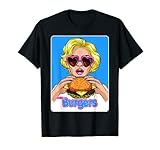 Vintage Retro Burger Shirt USA 50er Jahre Diner Americana Pop Art T-S