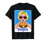 Vintage Retro Burger Shirt USA 50er Jahre Diner Americana Pop Art T-S