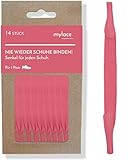 MYLACE - Schnürsenkel ohne binden - 14 Senkel für 1 Paar - nachhaltig verpackt - nie wieder Schuhe binden (Retro Pastel Rose)