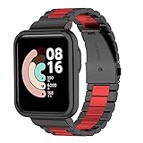 Edelstahl Metall Uhrenarmband Kompatibel mit Xiaomi Mi Watch Lite/Redmi,Solide Edelstahl Uhrenarmband Metall Armband Sport Ersatzband mit Magnetverschluss,Business-Uhrenarmband,Wasserdicht Strap