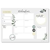 Wochenplaner Block A3 (25 Blatt) - Schreibtischunterlage mit To Do Liste - Wochen Planer aus Papier als Schreibtisch Unterlage - Weekly Planner Undatiert - Schreibunterlage mit Wochenplan - L