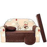 millybo Kindersofa Couch Kindercouch Spielsofa 3in1 Kinder Sofa Minisofa braun (MI-K26)