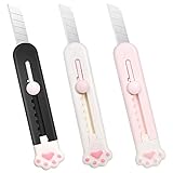 3pcs Tragbares Einziehbares Universalmesser Schreibwaren Messer Box Messer Cutter BrieföFfner Box Cutter SchlüSselbund BrieföFfner Universalmesser Mit Box Katzenkralle Handg